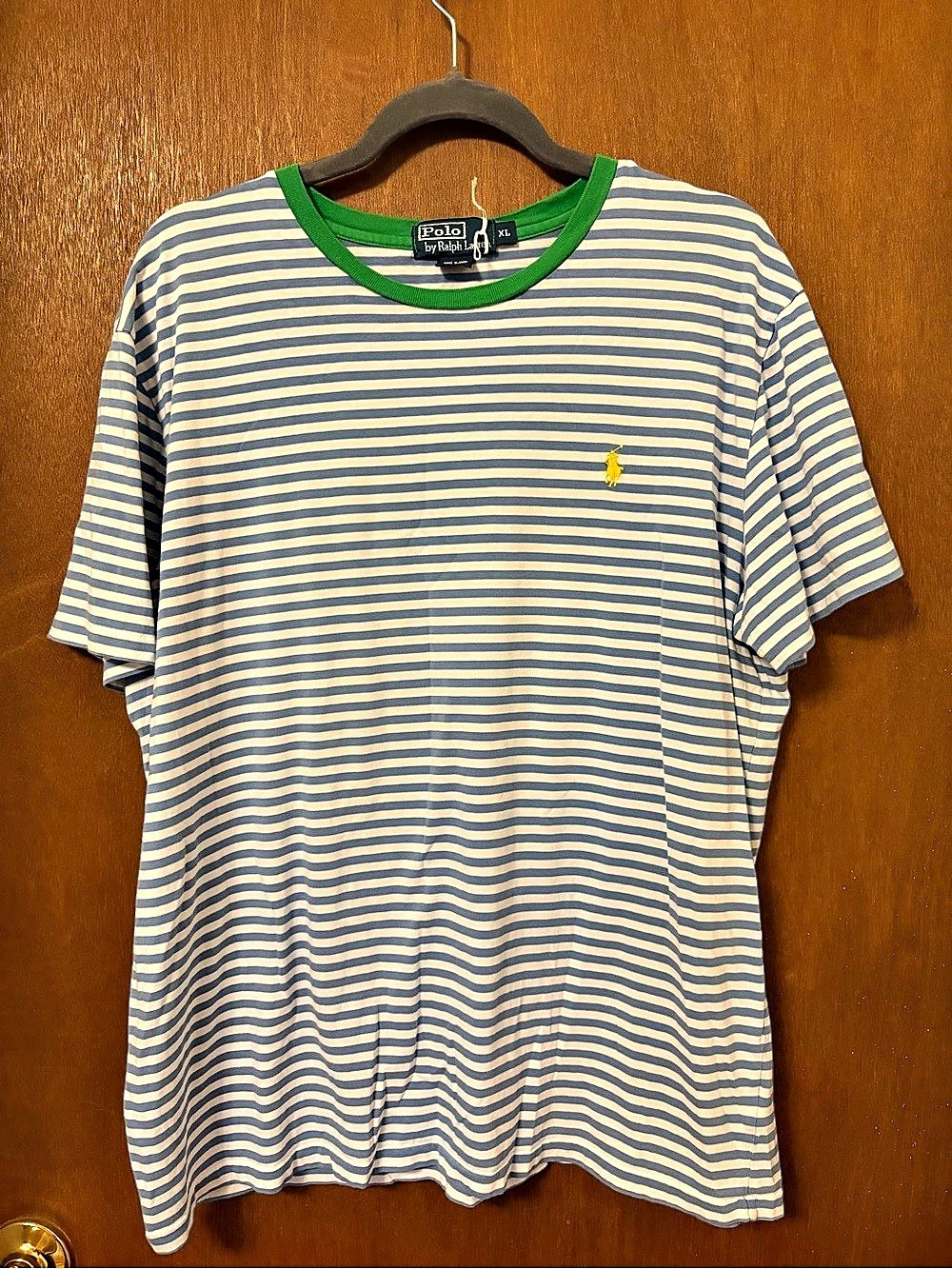 Polo by Ralph Lauren Striped Short Sleeve Tee in Blue & White Size XL